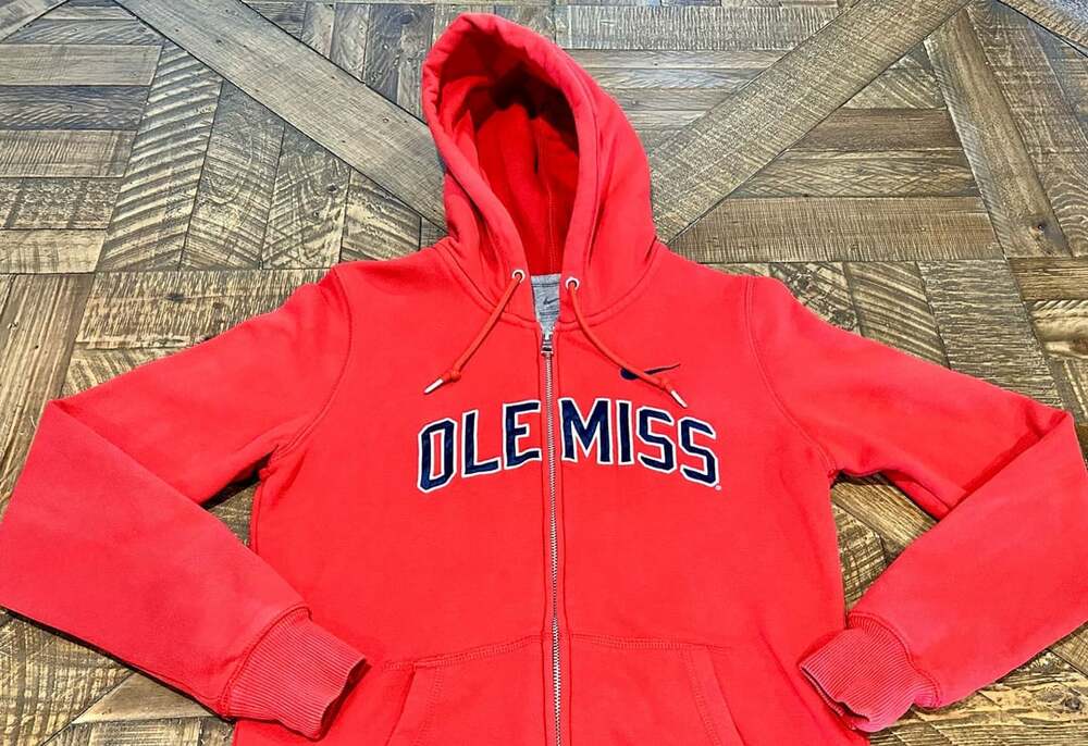 Nike Ole Miss Rebels Full Zip Hoodie Size M Red College Sweatshirt